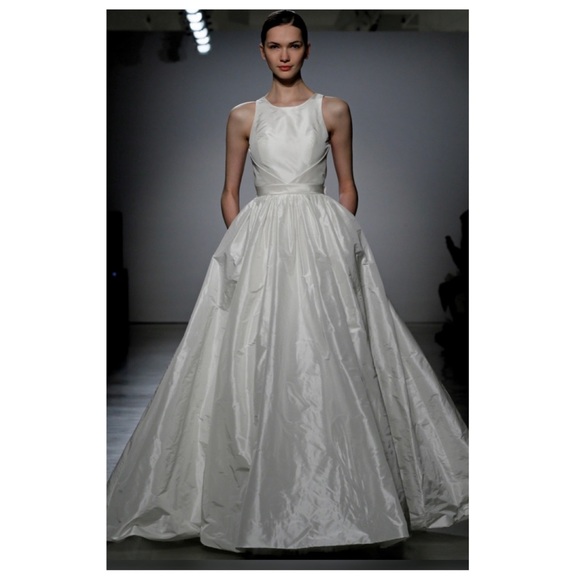 AMSALE Troy Silk Taffeta Wedding Gown - Picture 3 of 16